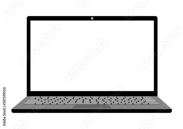 Fototapeta 正面から見たノートパソコン　ベクター