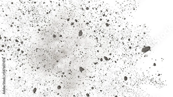 Obraz flying debris and dust, isolated on transparent background  