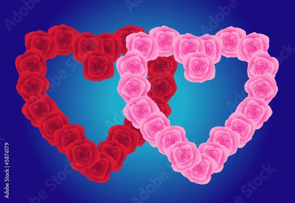 Fototapeta Beauty valentine couple heart roses  