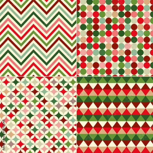 Obraz seamless christmas colors geometric pattern