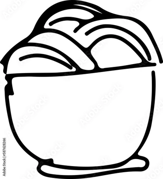 Fototapeta doodle ramen