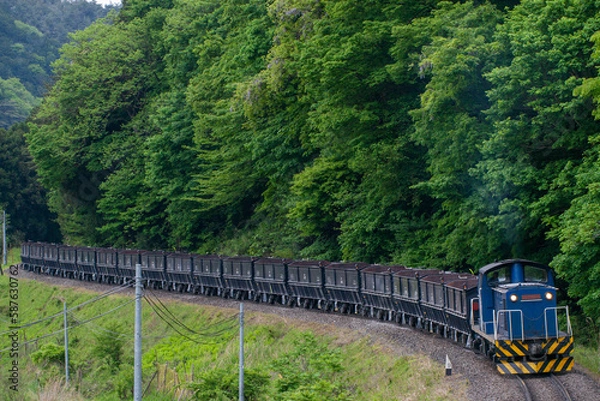 Fototapeta 空荷の貨物列車