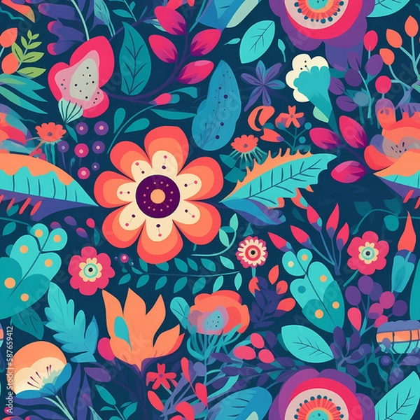 Obraz Beautiful Seamless Floral Pattern