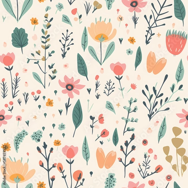 Obraz Beautiful Seamless Floral Pattern