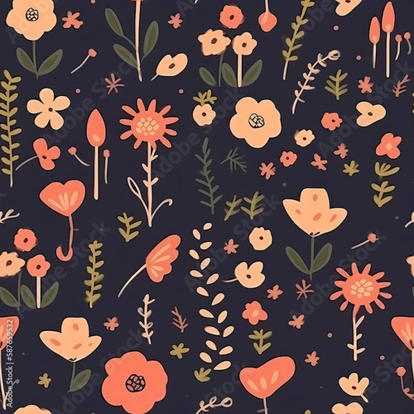 Obraz Beautiful Seamless Floral Pattern