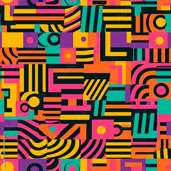 Obraz Colorful Abstract Art Seamless Pattern