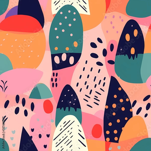 Obraz Colorful Abstract Art Seamless Pattern