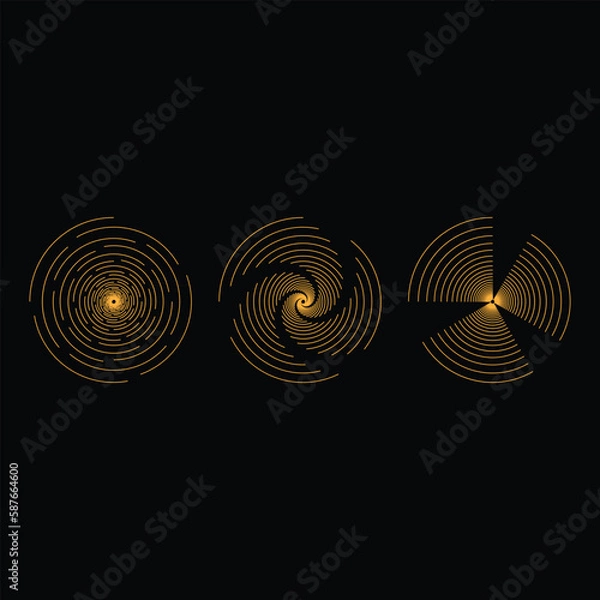 Fototapeta abstract background with circles. golden design
