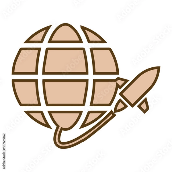 Fototapeta Explorer, planet, rocket icon