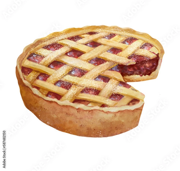 Obraz apple pie on a white background