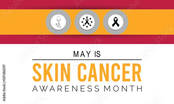 Fototapeta Vector illustration on the theme of skin cancer detection, prevention and awareness month of May.Vector illustration background.