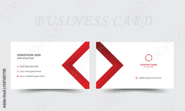 Fototapeta Business card Design,double sided business card, Minimalist Visiting Crad,Modern Business Card,graphic,company advertising
