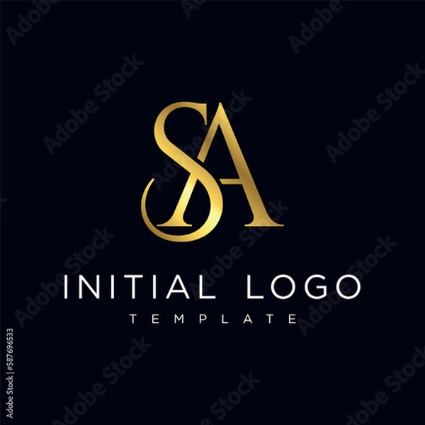 Obraz SA Elegant Luxury Initial Letter Logo Template