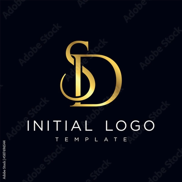 Fototapeta SD Elegant Luxury Initial Letter Logo Template