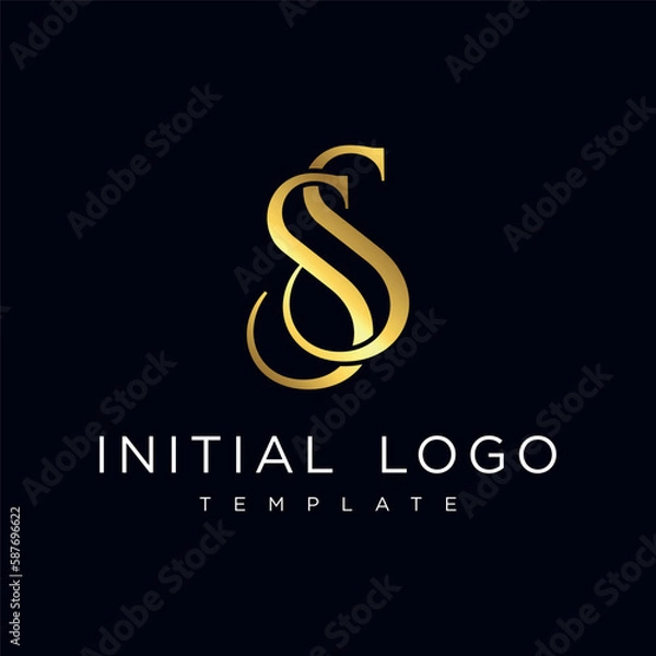 Obraz SS Elegant Luxury Initial Letter Logo Template