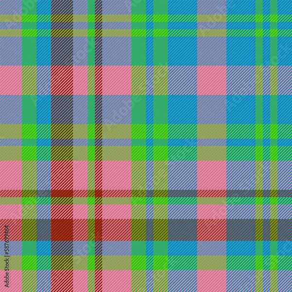 Fototapeta Check seamless pattern. Fabric vector textile. Texture tartan plaid background.