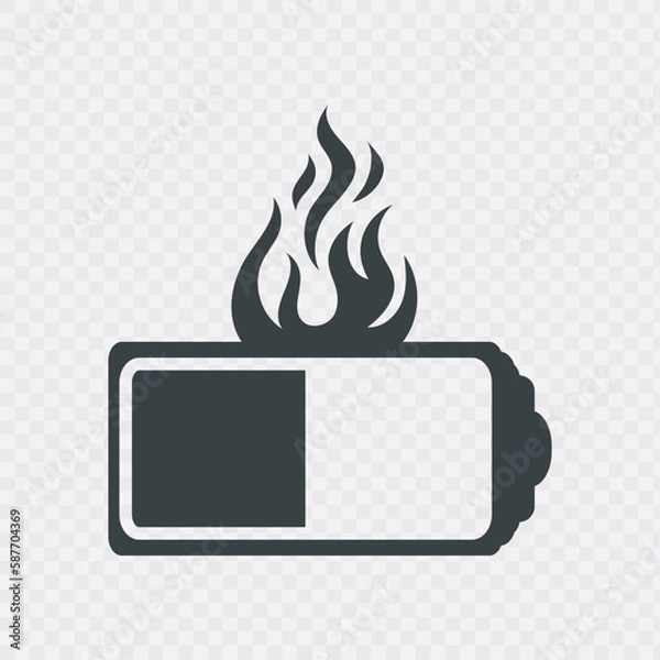 Obraz Fire battery icon design isolated on transparent background. Vector