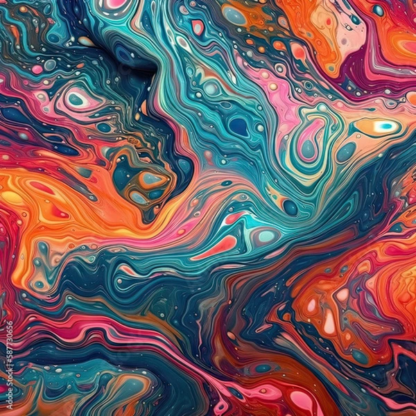 Fototapeta Abstract Psychedelic Texture with Vibrant Colors and Patterns
