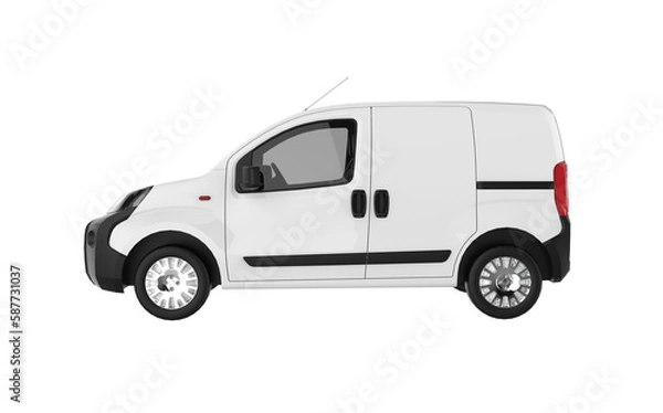Fototapeta white van isolated on white