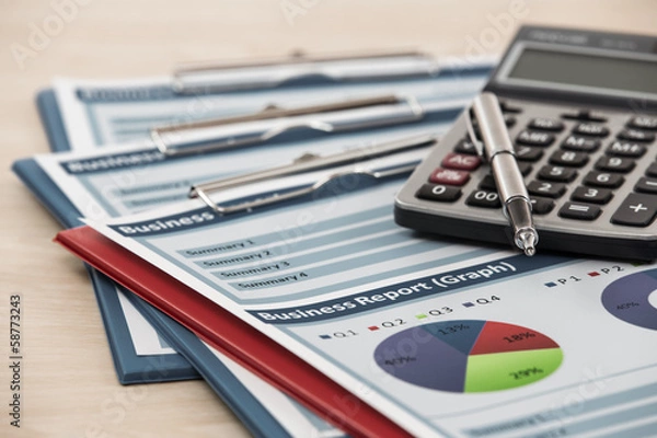 Obraz Financial graphs and charts