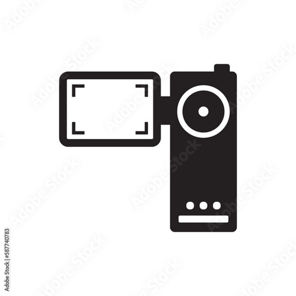Fototapeta Video camera vector icon. Video camera flat sign design. REC icon. Recording video symbol pictogram. UX UI icon