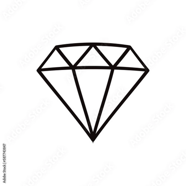 Obraz Diamond vector icon. Brilliant flat sign design. Gemstone vector sign. Carat icon. Crystal icon. Diamond flat symbol pictogram illustration. UX UI icon