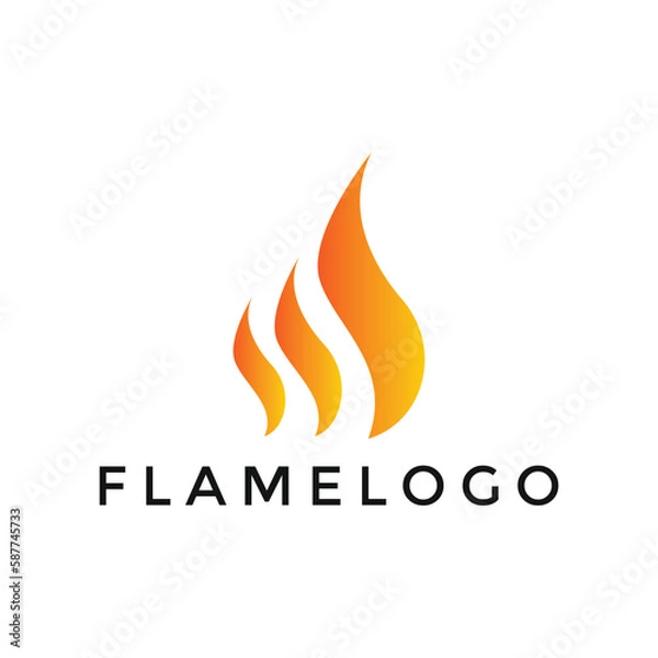 Fototapeta Simple Flame Logo Design Template