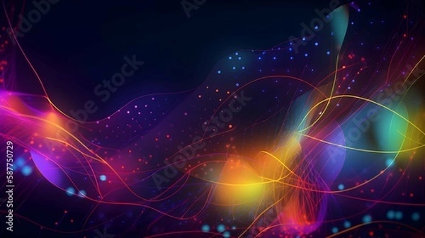 Fototapeta Abstract Background of Colorful Blurred Neon Lines