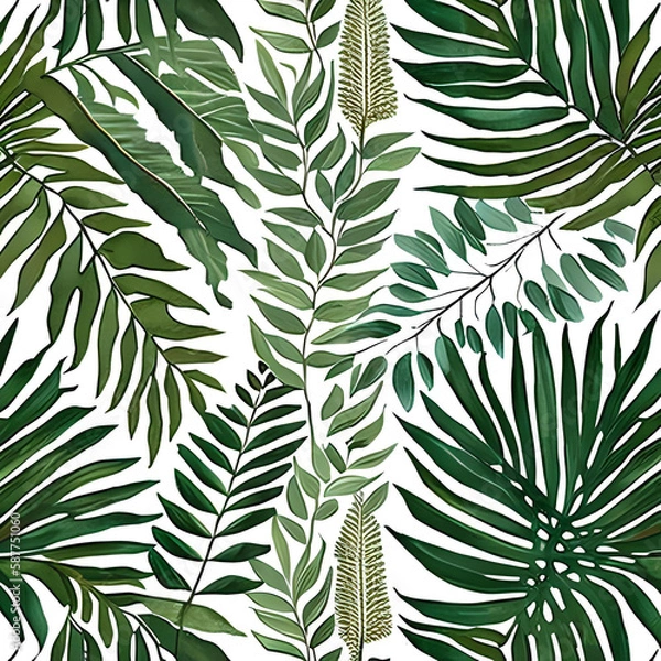 Fototapeta seamless pattern, background with leaves