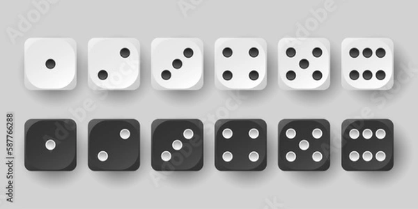 Fototapeta Realistic dice vector mockup
