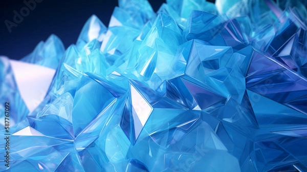 Fototapeta Abstract blue geometric background.