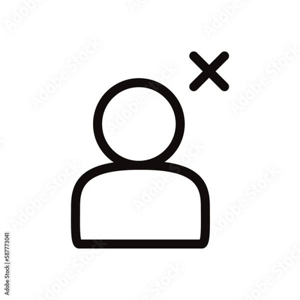 Fototapeta User vector icon. Add member person flat sign design. Man linear pictogram. Illustration of user symbol pictogram. UX UI icon