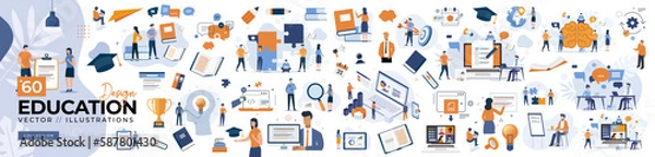 Obraz Education, E-Learning, Distance Education Concept Vector Illustration