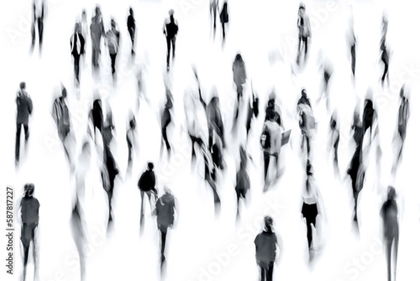Obraz group of people in the lobby business center in monochrome tonality