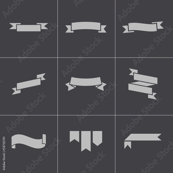 Fototapeta Vector black ribbon icons set