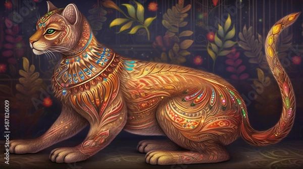 Fototapeta Magic Cat Illustration