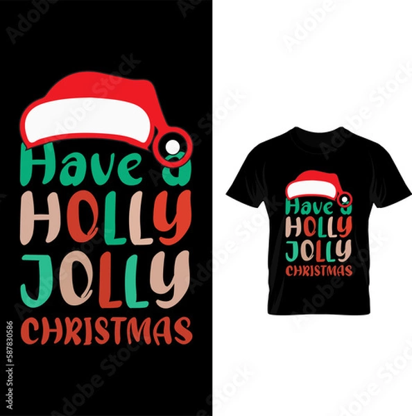 Obraz Vector i want a hippopotamus for christmas t shirt design.