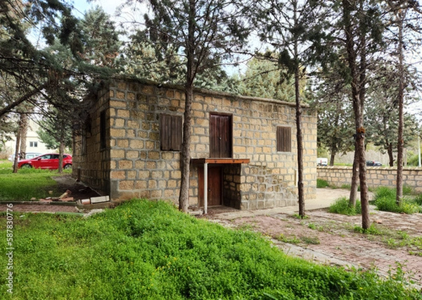 Fototapeta An example of a stone village house as a common rural house type in the Çukurova region of Turkey in the 19th century.