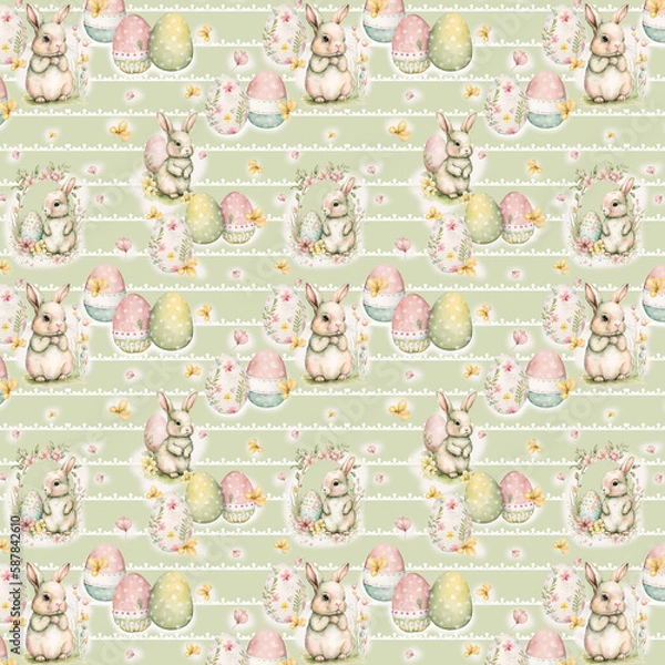 Fototapeta Happy Easter Seamless Patterns
