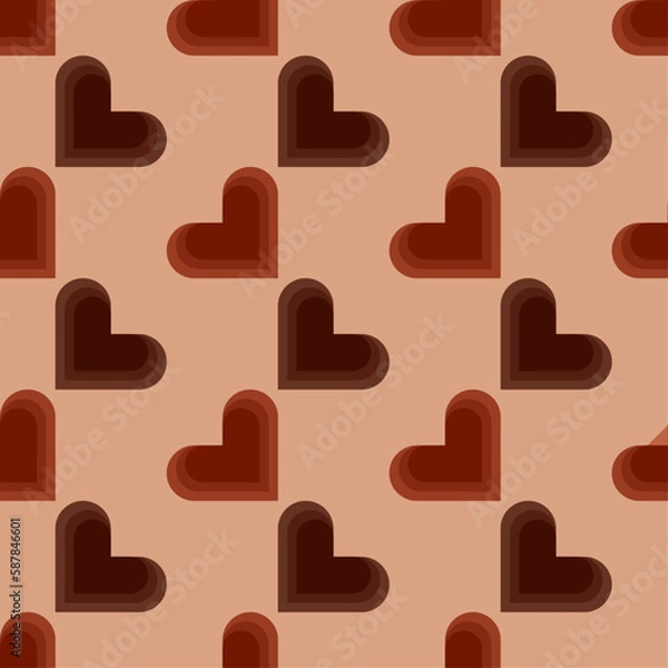 Fototapeta Valentine's Day hearts love pattern (vector)