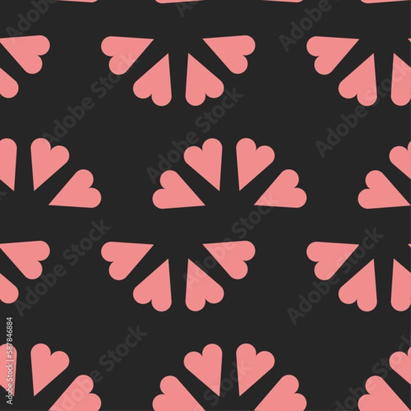 Fototapeta Valentine's Day hearts love pattern (vector)