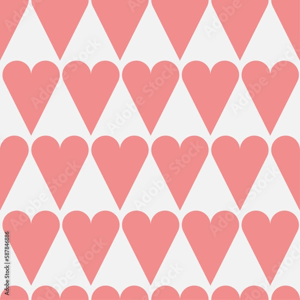 Fototapeta Valentine's Day hearts love pattern (vector)