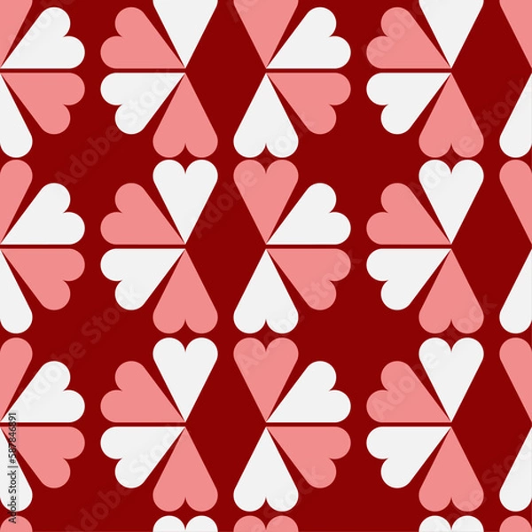 Fototapeta Valentine's Day hearts love pattern (vector)