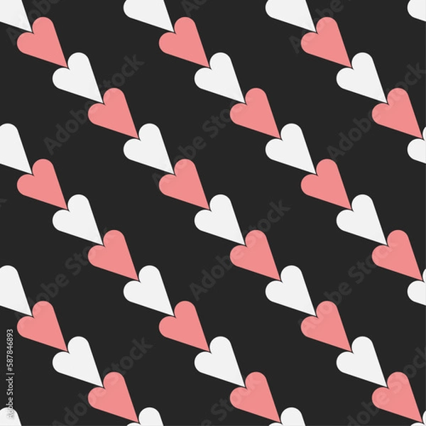 Fototapeta Valentine's Day hearts love pattern (vector)
