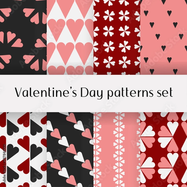 Obraz Valentine's Day hearts love pattern set №6 (vector)