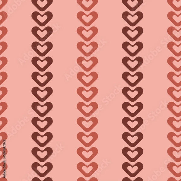 Fototapeta Valentine's Day hearts love pattern (vector)