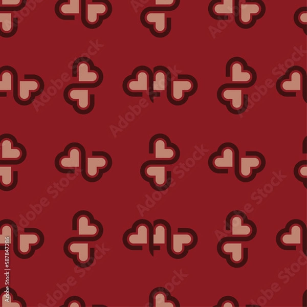 Obraz Valentine's Day hearts love pattern (vector)