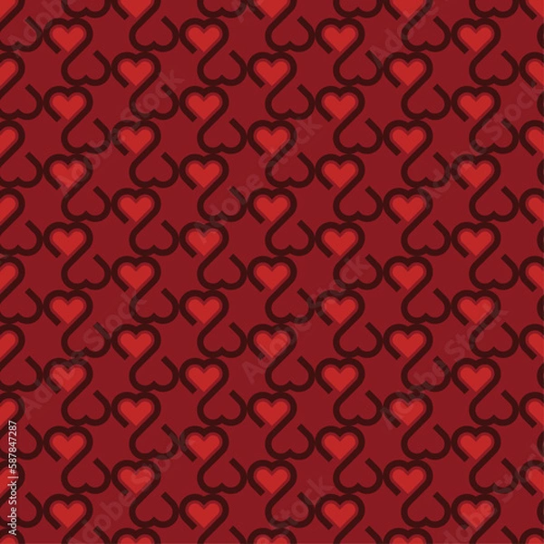 Fototapeta Valentine's Day hearts love pattern (vector)