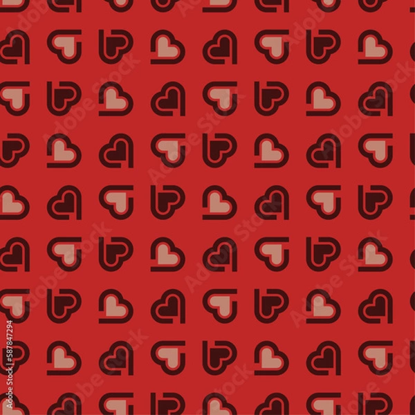 Fototapeta Valentine's Day hearts love pattern (vector)