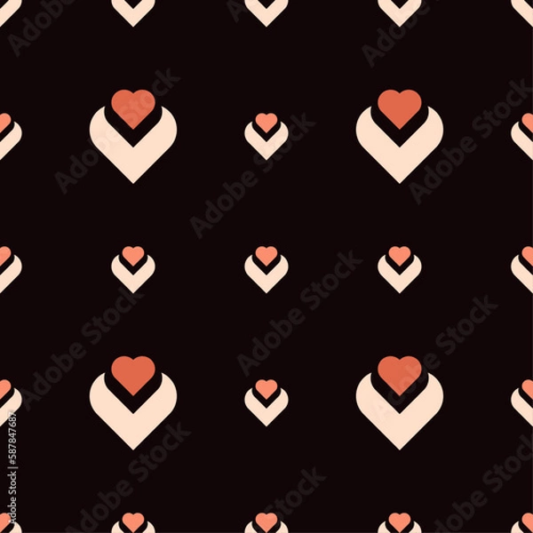 Fototapeta Valentine's Day hearts love pattern (vector)